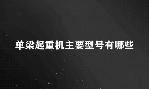 单梁起重机主要型号有哪些
