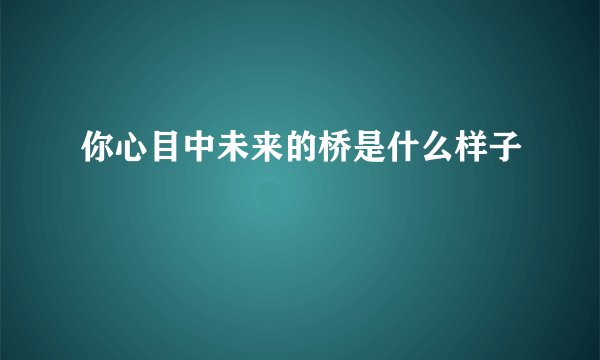 你心目中未来的桥是什么样子