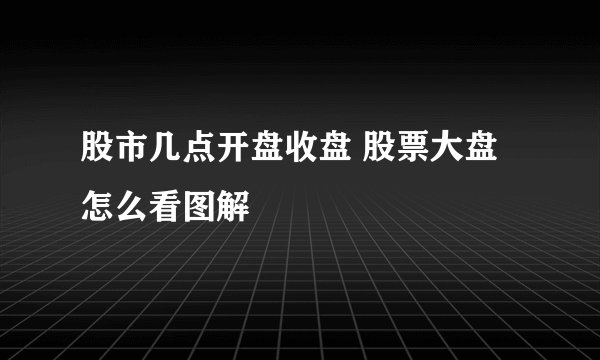 股市几点开盘收盘 股票大盘怎么看图解