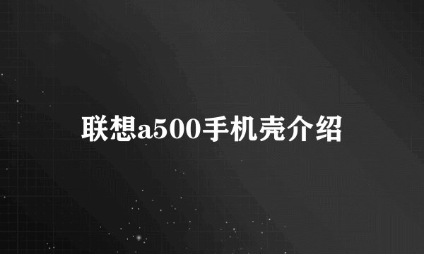 联想a500手机壳介绍