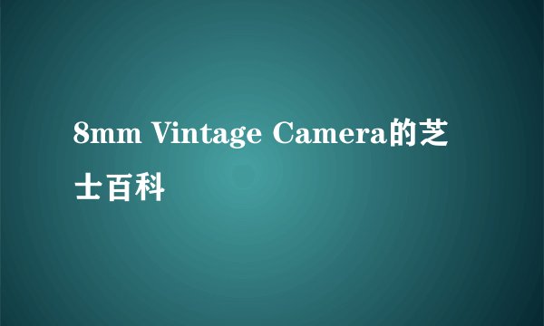 8mm Vintage Camera的芝士百科