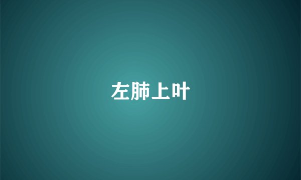 左肺上叶