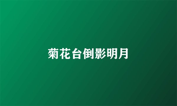 菊花台倒影明月