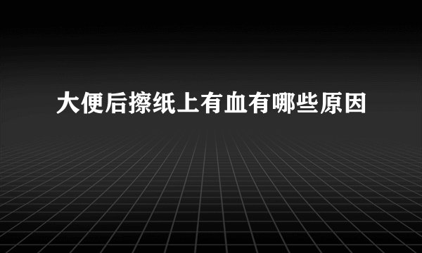 大便后擦纸上有血有哪些原因