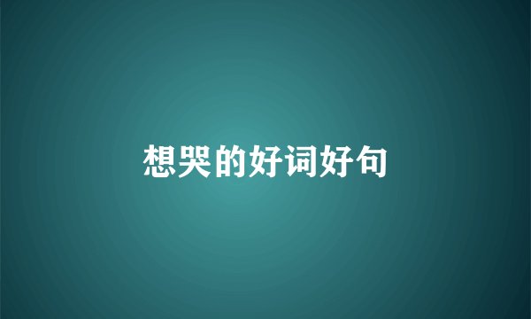 想哭的好词好句