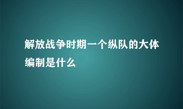 解放战争时期一个纵队的大体编制是什么