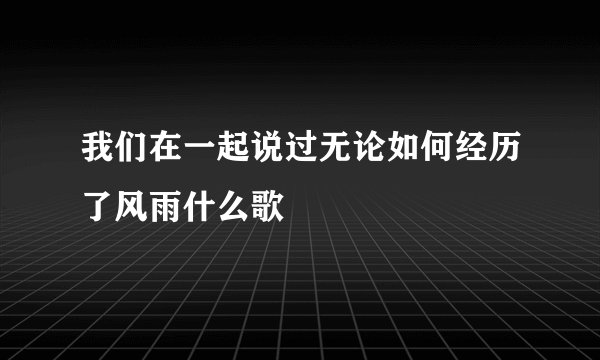 我们在一起说过无论如何经历了风雨什么歌