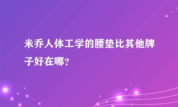 米乔人体工学的腰垫比其他牌子好在哪?