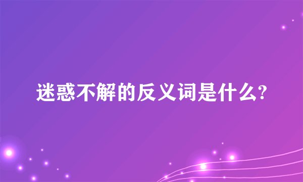 迷惑不解的反义词是什么?