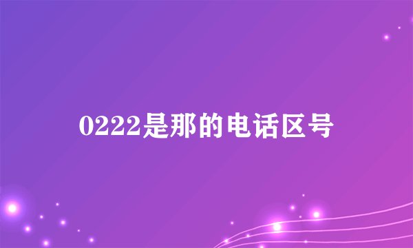 0222是那的电话区号