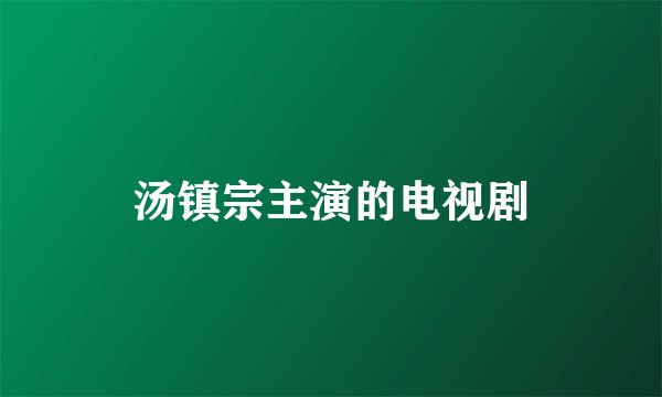 汤镇宗主演的电视剧