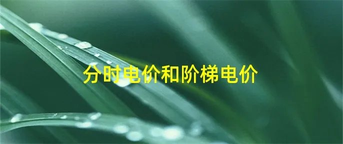 分时电价和阶梯电价