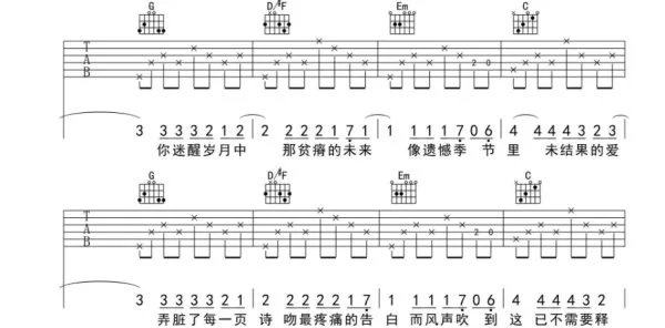 理想三旬吉他谱是?