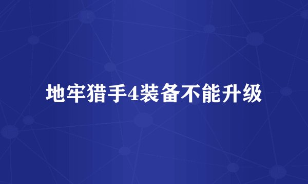 地牢猎手4装备不能升级
