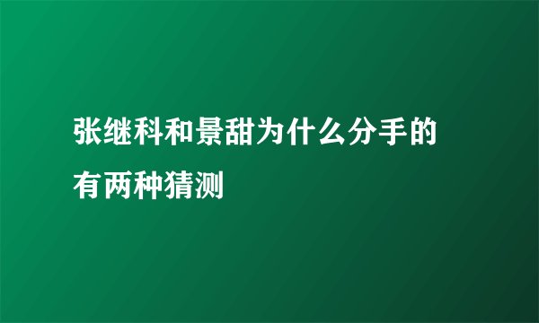 张继科和景甜为什么分手的 有两种猜测