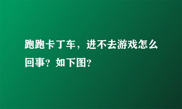 跑跑卡丁车，进不去游戏怎么回事？如下图？