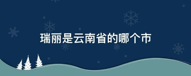 瑞丽是云南省的哪个市