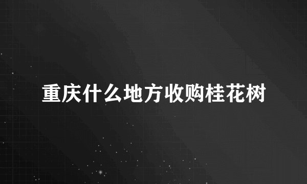 重庆什么地方收购桂花树