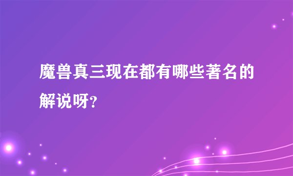 魔兽真三现在都有哪些著名的解说呀？
