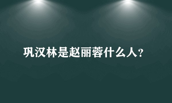 巩汉林是赵丽蓉什么人？