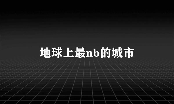 地球上最nb的城市