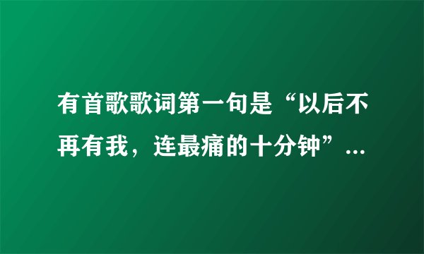 有首歌歌词第一句是“以后不再有我,连最痛的十分钟”是那首歌?