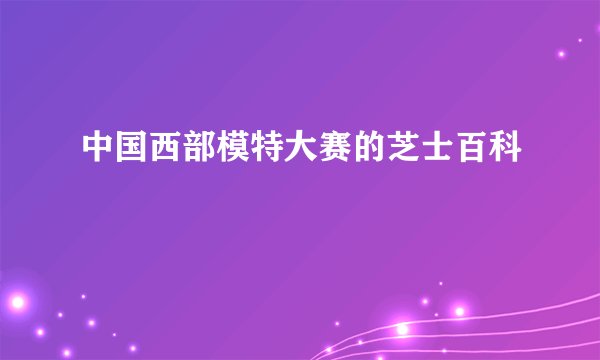 中国西部模特大赛的芝士百科