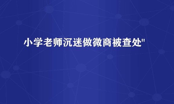 小学老师沉迷做微商被查处
