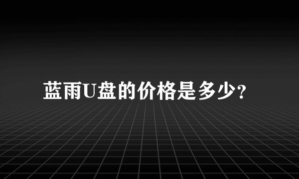 蓝雨U盘的价格是多少?