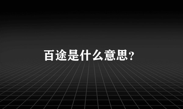 百途是什么意思？