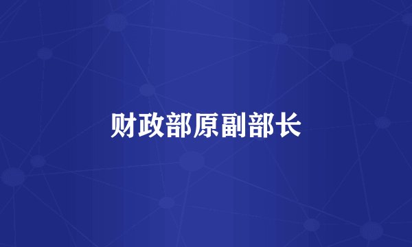 财政部原副部长
