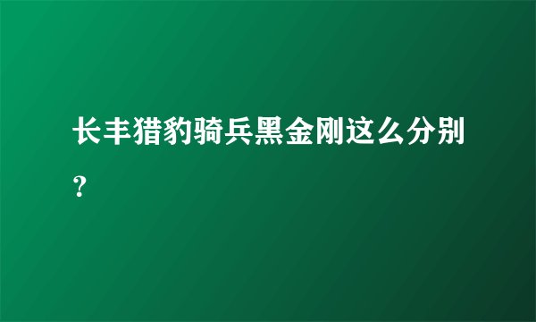 长丰猎豹骑兵黑金刚这么分别？