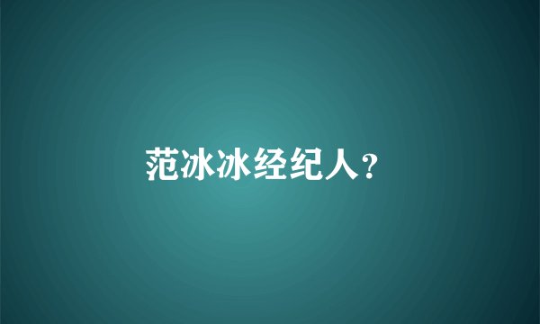 范冰冰经纪人？