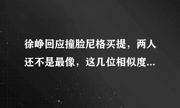 徐峥回应撞脸尼格买提，两人还不是最像，这几位相似度高达90%