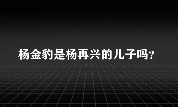 杨金豹是杨再兴的儿子吗?