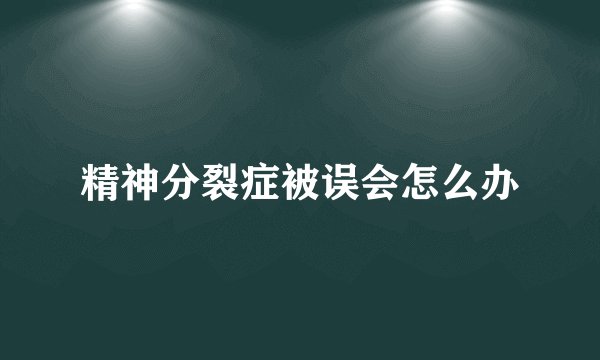 精神分裂症被误会怎么办