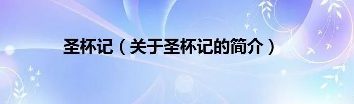 圣杯记（关于圣杯记的简介）