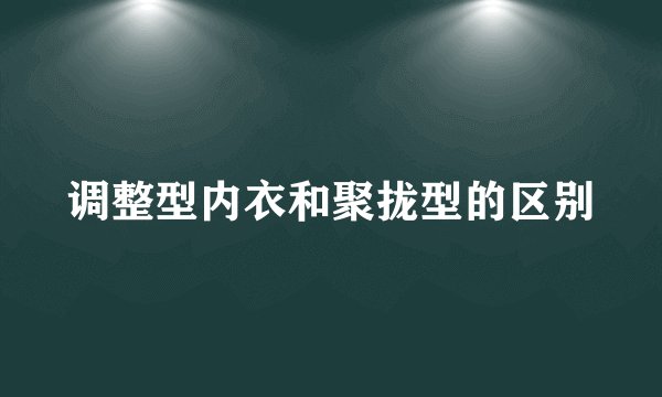 调整型内衣和聚拢型的区别