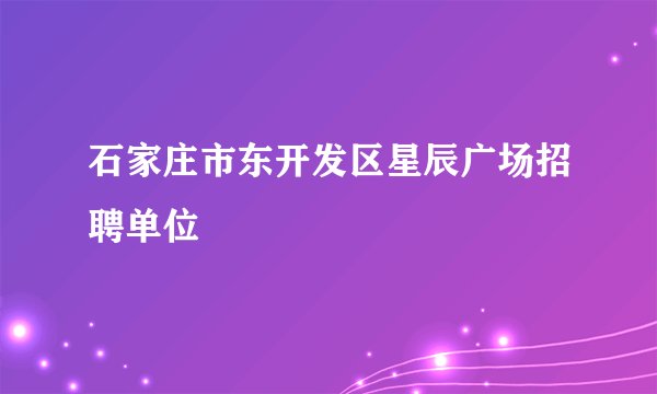 石家庄市东开发区星辰广场招聘单位
