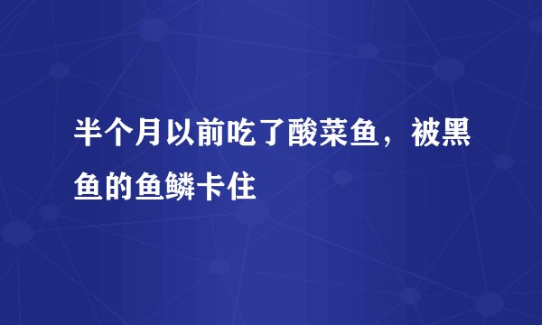 半个月以前吃了酸菜鱼，被黑鱼的鱼鳞卡住