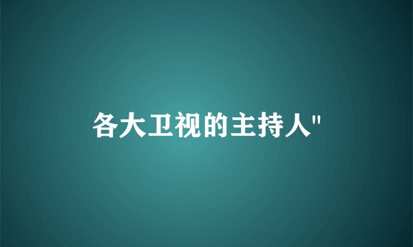 各大卫视的主持人