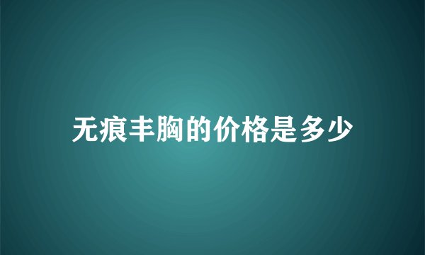 无痕丰胸的价格是多少