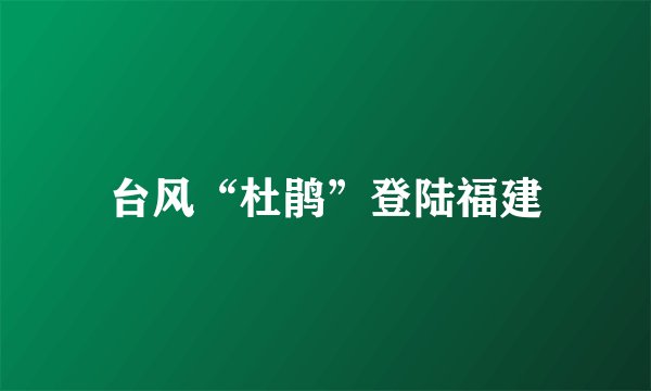 台风“杜鹃”登陆福建