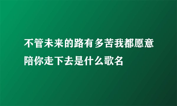 不管未来的路有多苦我都愿意陪你走下去是什么歌名
