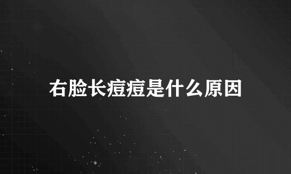 右脸长痘痘是什么原因