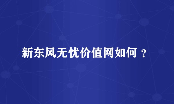 新东风无忧价值网如何 ？