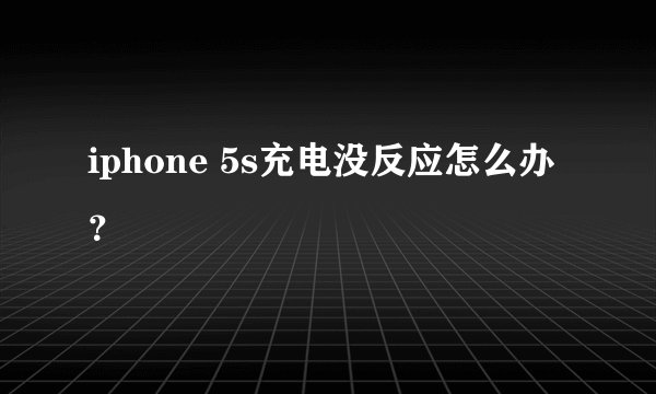 iphone 5s充电没反应怎么办？
