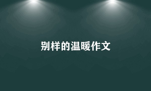 别样的温暖作文