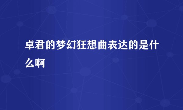 卓君的梦幻狂想曲表达的是什么啊