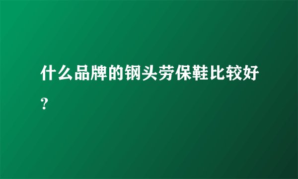 什么品牌的钢头劳保鞋比较好？